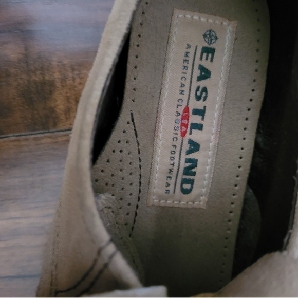 Vintage Eastland Suede Fringe Moc Toe Oxford Shoes Tan Womens 7 - Picture 6 of 6